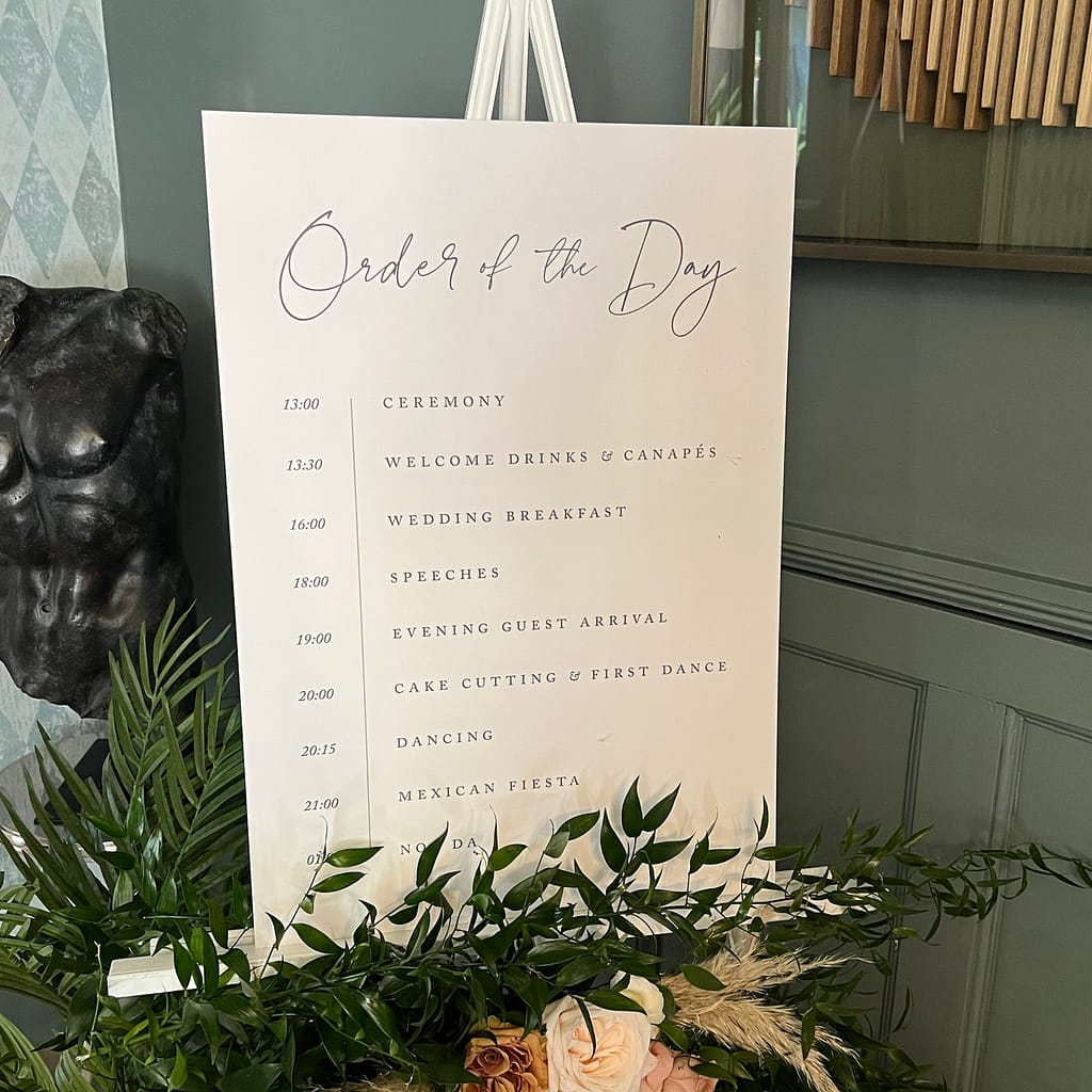 Minimalist Order of the Day board
